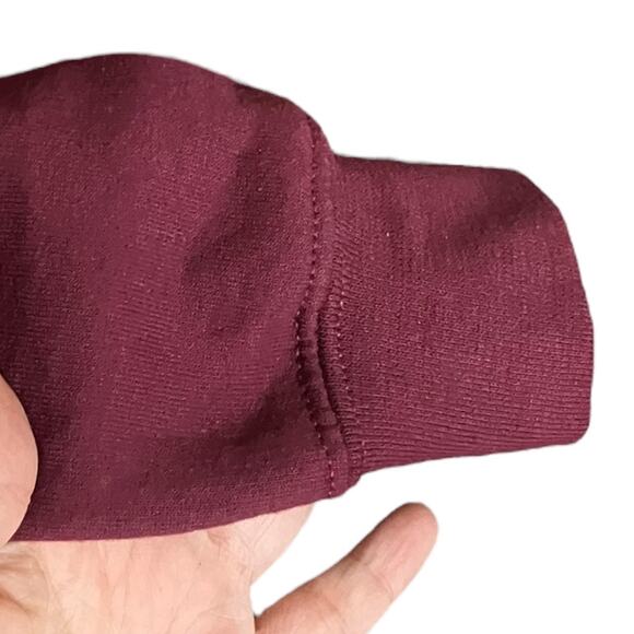 Gildan Heavy Blend Maroon Zip Up Hoodie XL Soft Fleece Lined Sweatshirt - Picture 3 of 7